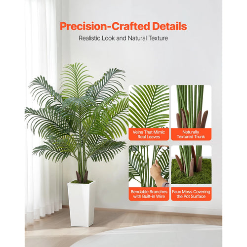 5ft Artificial Areca Palm Tree with Pot Indoor Plant Faux Home Decor